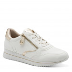 Jana női sportos sneaker fűzős cipzáras félcipő fehér-arany mix 23774-43-196 07733 Női Jana