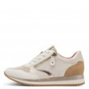 Jana női fűzős cipzáras sneaker félcipő elefntcsont szín-bézs-arany mix 23774-43-414 07738