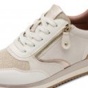 Jana női fűzős cipzáras sneaker félcipő elefntcsont szín-bézs-arany mix 23774-43-414 07738