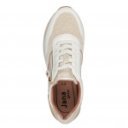 Jana női fűzős cipzáras sneaker félcipő elefntcsont szín-bézs-arany mix 23774-43-414 07738