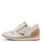 Jana női fűzős cipzáras sneaker félcipő elefntcsont szín-bézs-arany mix 23774-43-414 07738