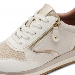 Jana női fűzős cipzáras sneaker félcipő elefntcsont szín-bézs-arany mix 23774-43-414 07738
