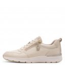 Jana női sportos fűzős-cipzáras bőr félcipő - LT gold - 23702-46-909 07739