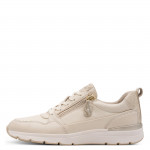 Jana női sportos fűzős-cipzáras bőr félcipő - LT gold - 23702-46-909 07739