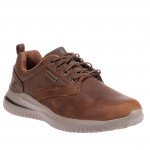 Skechers Delson 3.0 - Glavine férfi vízhatlan barna bőr félcipő 210661-CDB Férfi Skechers