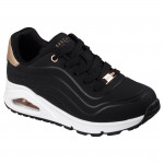 Skecher Uno Gen1 Shimmer Wave lányka - női fűzős sneaker cipő 310286L-BLK