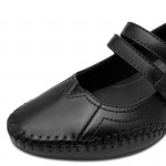 Jana Soft Line női tépőzáras feketebőr félcipő 22700-46-001 07742