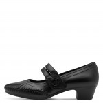 Jana Soft Line női tépőzáras feketebőr félcipő 22700-46-001 07742
