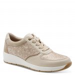 Jana női fűzős cipzáras bézs mix sneaker félcipő 23796-46-449 07744 Női Jana