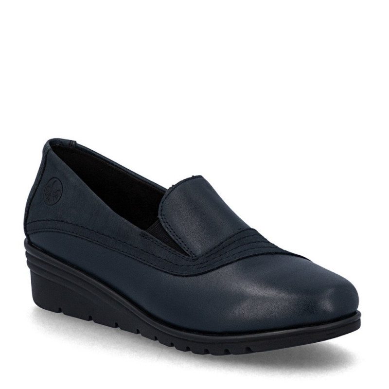 Rieker női bőr bebújós sötétkék félcipő L5356-14