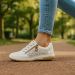 Jana női sportos fűzős cipzáras fehér félcipő 23665-44-100 07746