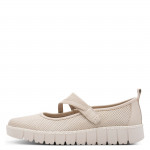 Jana tépőzáras bézs balerina bőr cipő 24764-46-400 07747