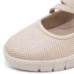 Jana tépőzáras bézs balerina bőr cipő 24764-46-400 07747