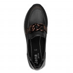 Jana női mokaszin félcipő fekete bronz mix 24766-42-095 07763