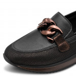 Jana női mokaszin félcipő fekete bronz mix 24766-42-095 07763