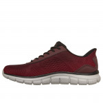 Skechers Slip-ins Track Revno piros fekete férfi bebújós sneaker félcipő 233038-RDBK