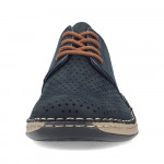 Rieker férfi fűzős kék perforált bőr félcipő extra széles 05226-14