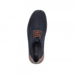 Rieker férfi fűzős kék perforált bőr félcipő extra széles 05226-14