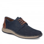 Rieker férfi fűzős kék perforált bőr félcipő extra széles 05226-14 Férfi Rieker