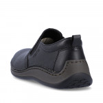 Rieker férfi bebújós fekete bőr félcipő extra széles 05264-00