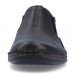 Rieker férfi bebújós fekete bőr félcipő extra széles 05264-00