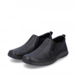 Rieker férfi bebújós fekete bőr félcipő extra széles 05264-00