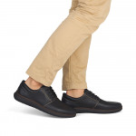 Rieker férfi fűzős fekete bőr félcipő extra széles 10424-00