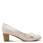 Jana elegáns női bézs arany kombi körömcipő 22467-42-499 07765