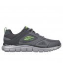 Skechers Track Syntac férfi szürke fűzős sportcipő 232398-CHAR