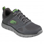 Skechers Track Syntac férfi szürke fűzős sportcipő 232398-CHAR Férfi Skechers