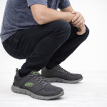 Skechers Track Syntac férfi szürke fűzős sportcipő 232398-CHAR
