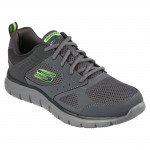 Skechers Track Syntac férfi szürke fűzős sportcipő 232398-CHAR Férfi Skechers