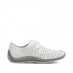 Rieker női fehér fűzős lyukacsos bőr félcipő L1722-80