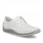Rieker női fehér fűzős lyukacsos bőr félcipő L1722-80 Női Rieker