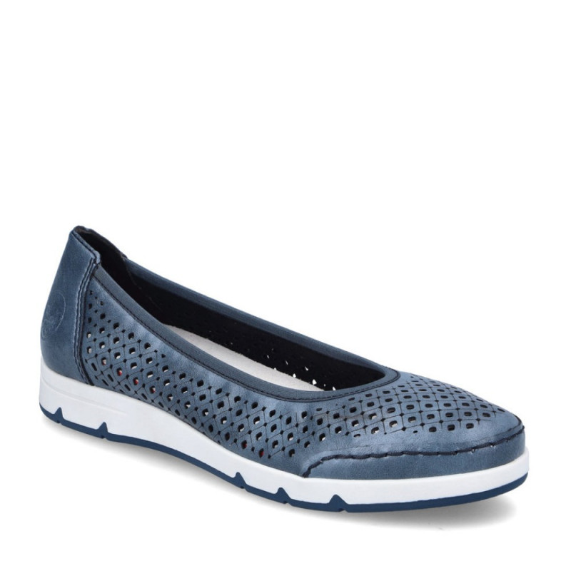 Rieker női lyukacsos kék balerina cipő L3065-14