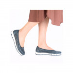 Rieker női lyukacsos kék balerina cipő L3065-14