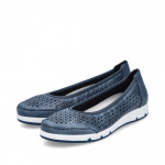 Rieker női lyukacsos kék balerina cipő L3065-14