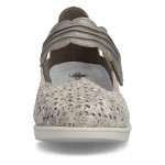 Rieker női metálfényű tépőzáras lyukacsos bőr félcipő L5359-90