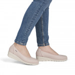 Rieker női rózsaszínű bebújós bőr félcipő L5360-31