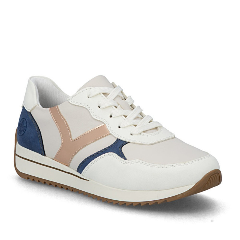 Rieker női fűzős sportos fehér kék arany mix félcipő N1200-60