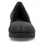 Rieker női fekete bebújós bőr félcipő L5360-00