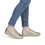 Rieker metál fényű női fűzős cipzáras sneaker félcipő L5955-90