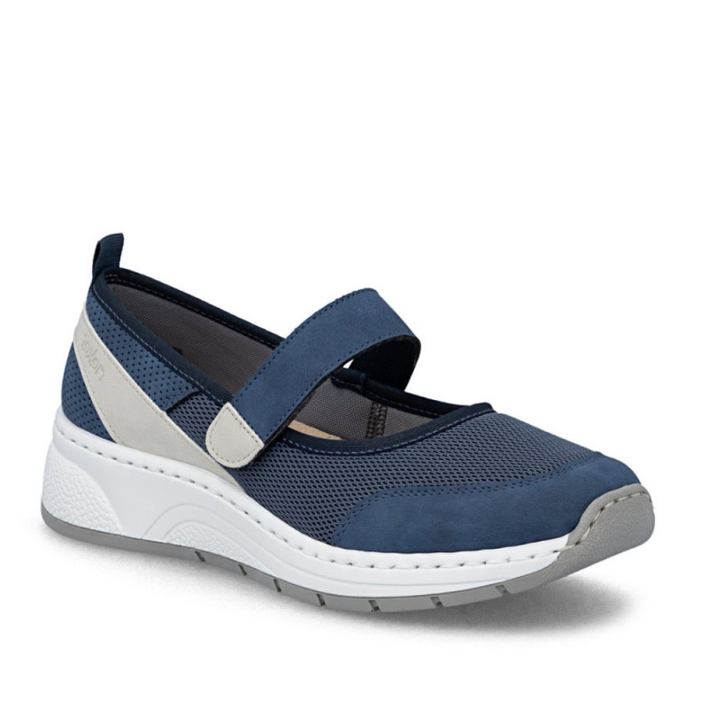 Rieker kék fehér női tépőzáras félcipő N6554-12
