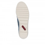 Rieker kék kombi női bebújós bőr félcipő L5358-12