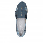 Rieker kék kombi női bebújós bőr félcipő L5358-12