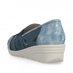 Rieker kék kombi női bebújós bőr félcipő L5358-12