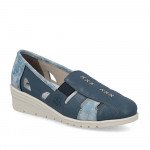 Rieker kék kombi női bebújós bőr félcipő L5358-12 Női Rieker