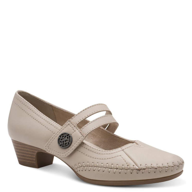 Jana Soft Line női tépőzáras bézs bőr félcipő 22700-46-231 07767