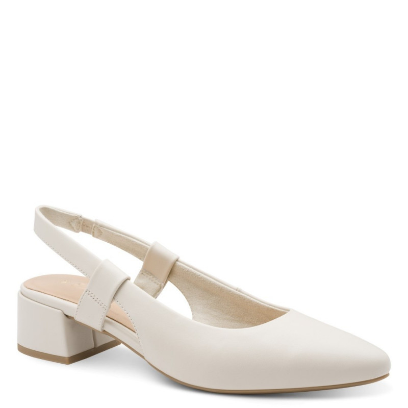 Marco Tozzi krémszínű női hátul nyitott szling cipő 29505-42-40D 07773