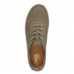 Jana női olivazöld fűzős lyukacsos sneaker félcipő 23650-46-722 07777